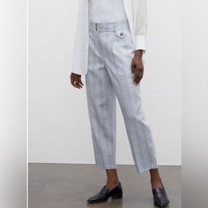 Club Monaco Slim Carrot-Leg Cropped Plaid Trousers Size 8